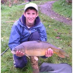 Tom Quayle with his first double, a 10lb 8oz Carp from the Pleasure Lake