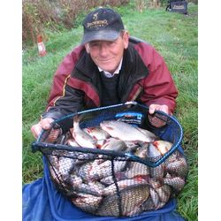 Paul Manthorpe with his winning net of Silvers